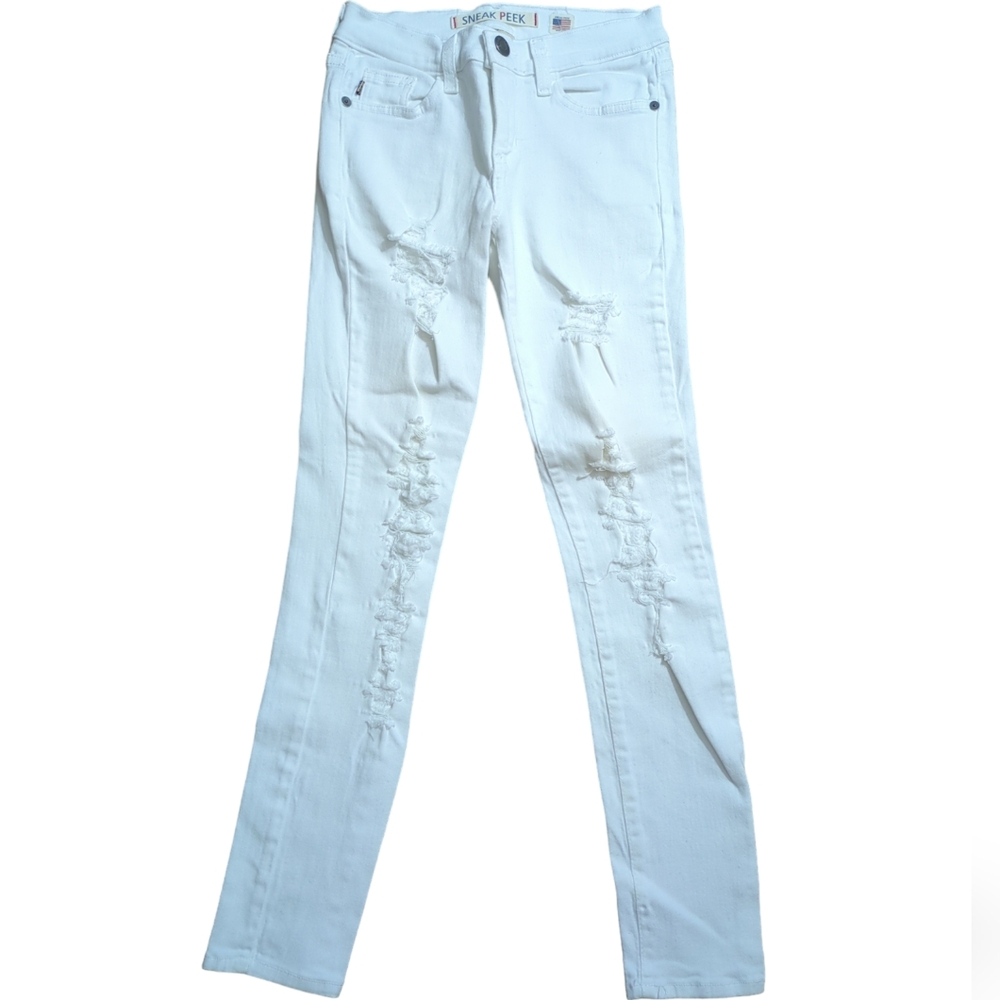 Sneak peek jeans size 1 color white